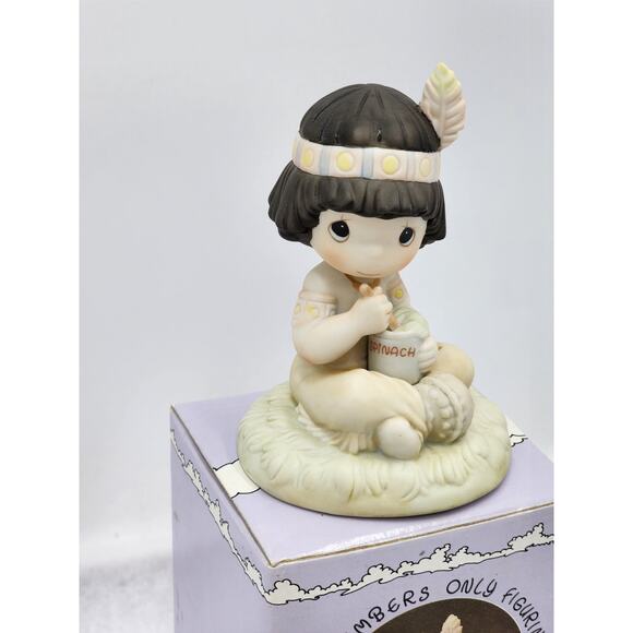 Precious Moments Figurine Lord Keep Me In Teepee Top Shape 1991 Vintage Box Tag - Picture 11 of 11